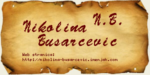 Nikolina Busarčević vizit kartica